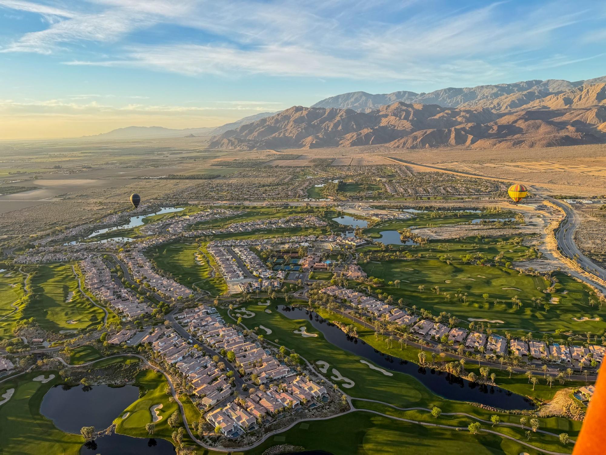 Hot air balloon adventure over the hills of the Coachella Valley